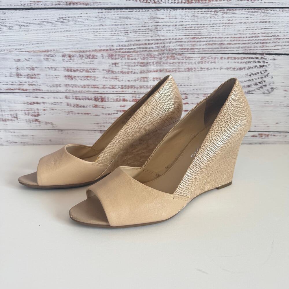 Franco Sarto Jamila Wedge Pueep Toe Pumps 9.5 M